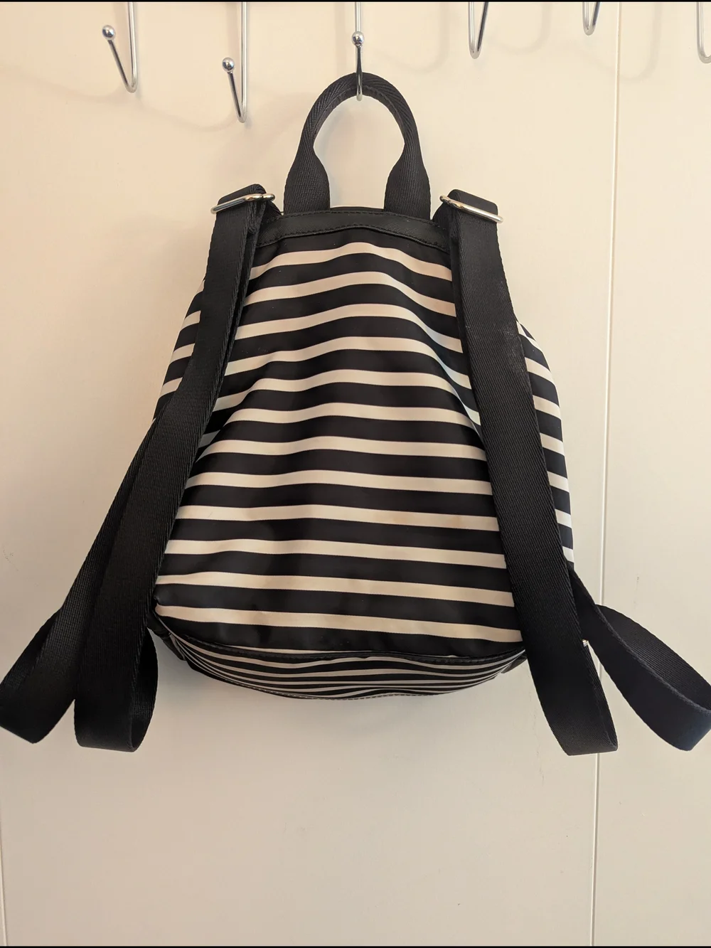 kate spade Black and White Striped Backpack